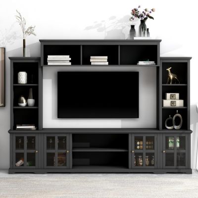 Minimalist TV Stand with Glass Door, for TVs up to 70"