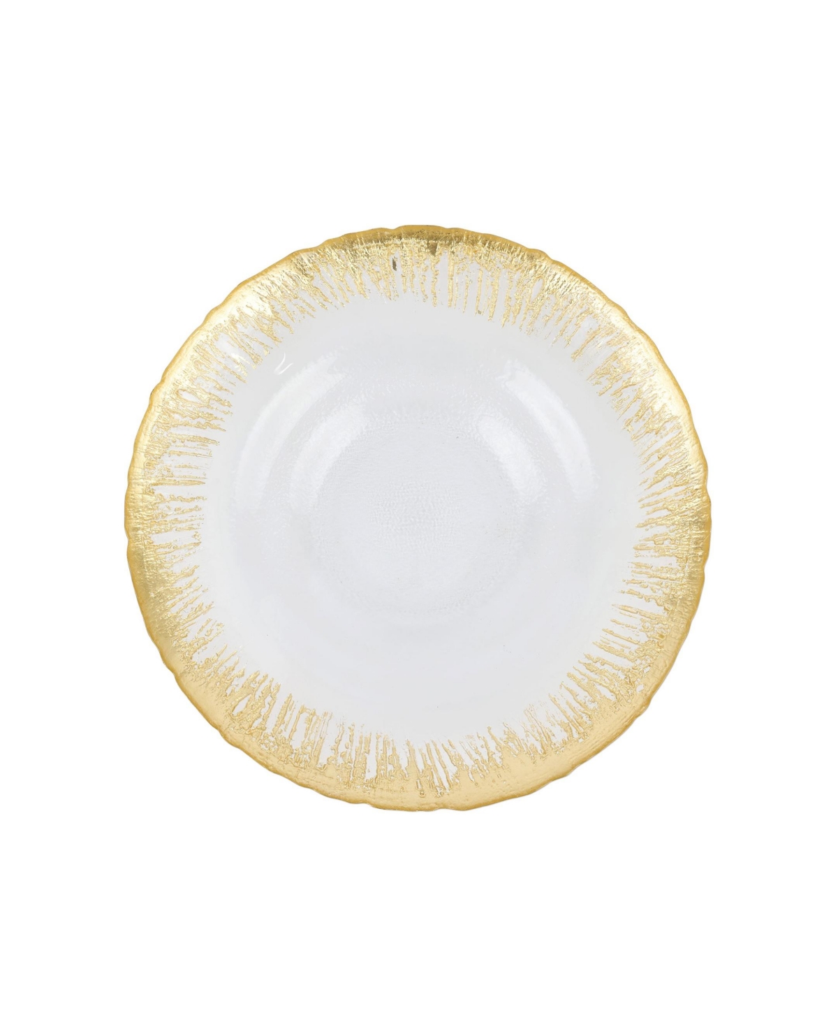 Vietri Rufolo Glass Brushstroke Medium Shallow Bowl In Gold