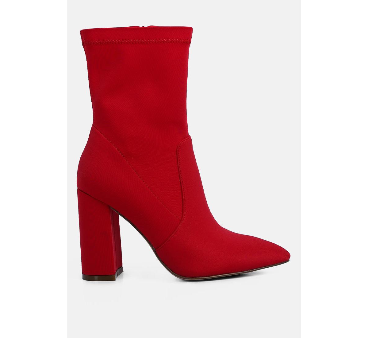 ankle lycra block heeled boots