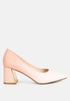 Womens harlow metallic accent block heel pumps