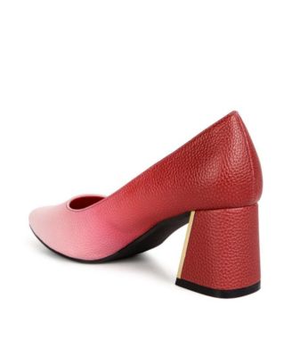 Womens harlow metallic accent block heel pumps