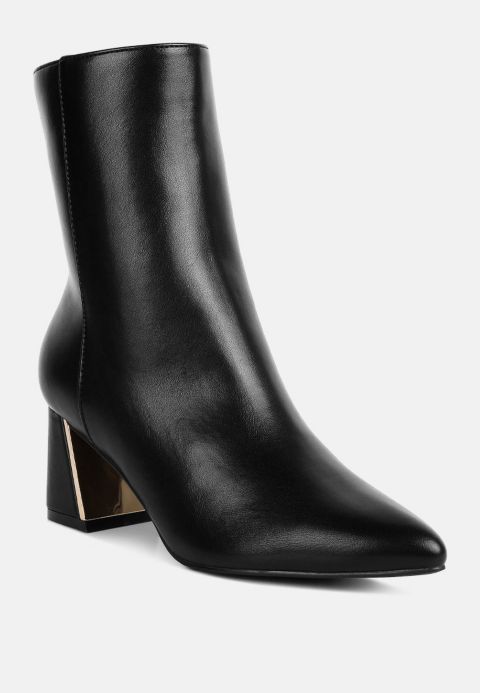 Женские ботинки London Rag Kaira Metallic Accent Heel High Ankle, цвет: Чёрный гладкий