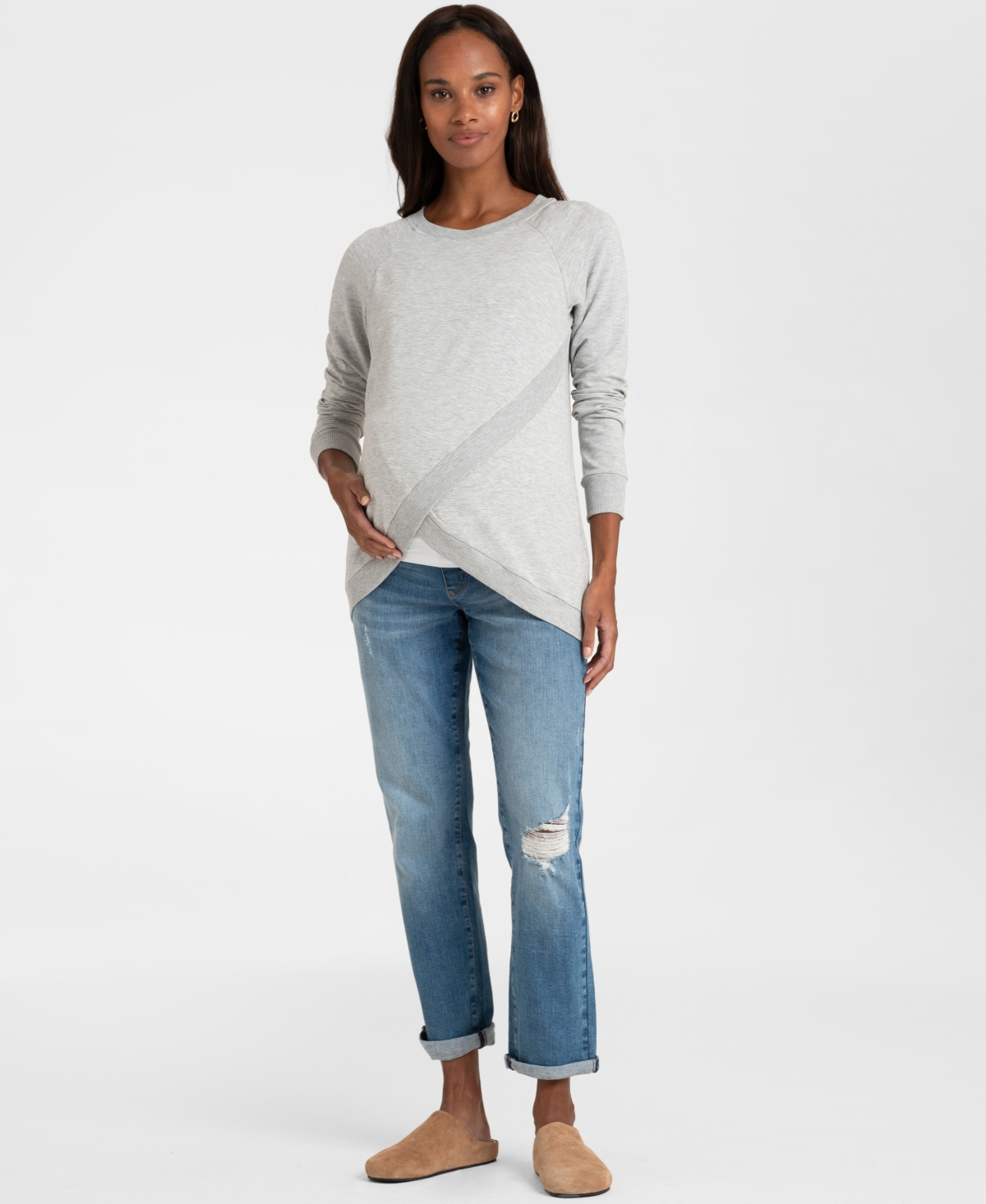 Seraphine Women's Cotton Blend Maternity and Nursing Sweatshirt