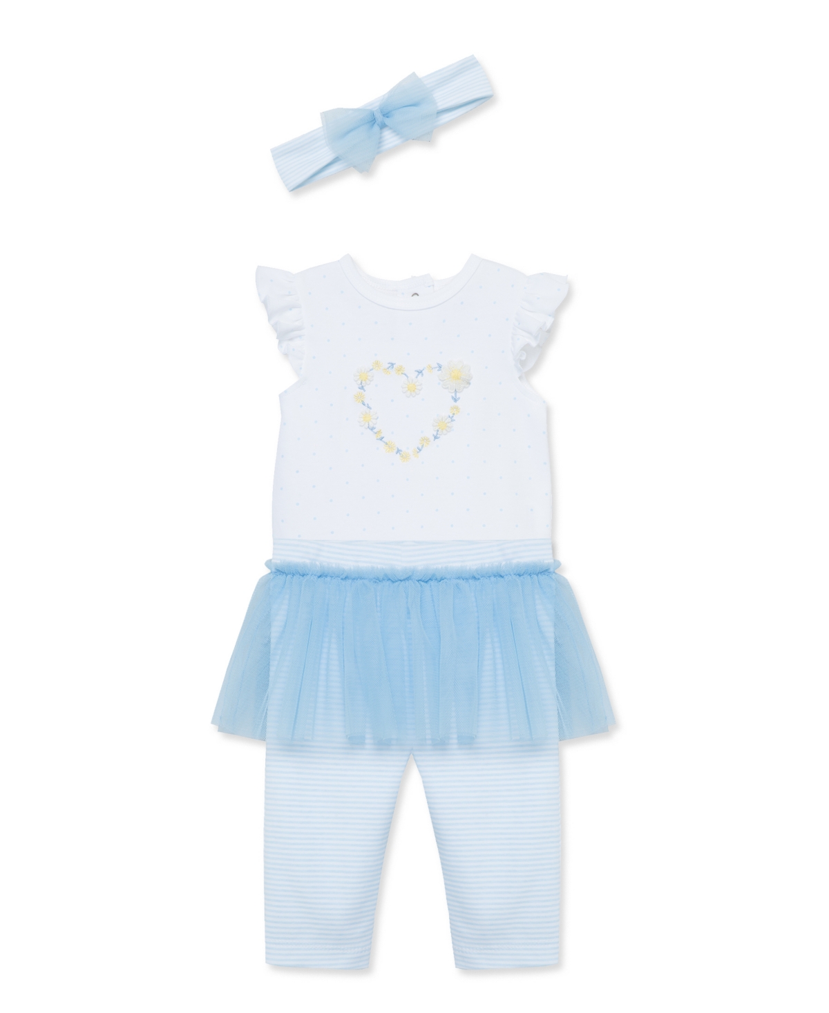 Little Me Baby Girls Daisies Skegging Set with Headband