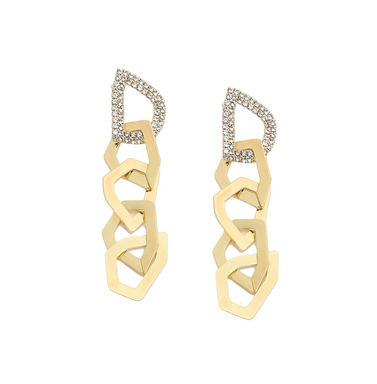 Sohi Women's Gold Link Drop Earrings