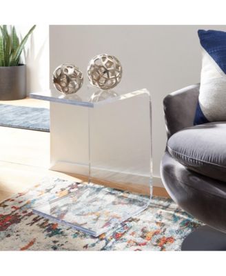 Upton Side Table – 1 Pc, Acrylic, C-Silhouette Design, No Assembly, Lightweight Accent Table for Modern Living Spaces