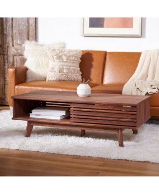 Safavieh 45.28" Rubberwood/MDF/PB/Honeycomb/Steel Rori 2 Door Coffee Table