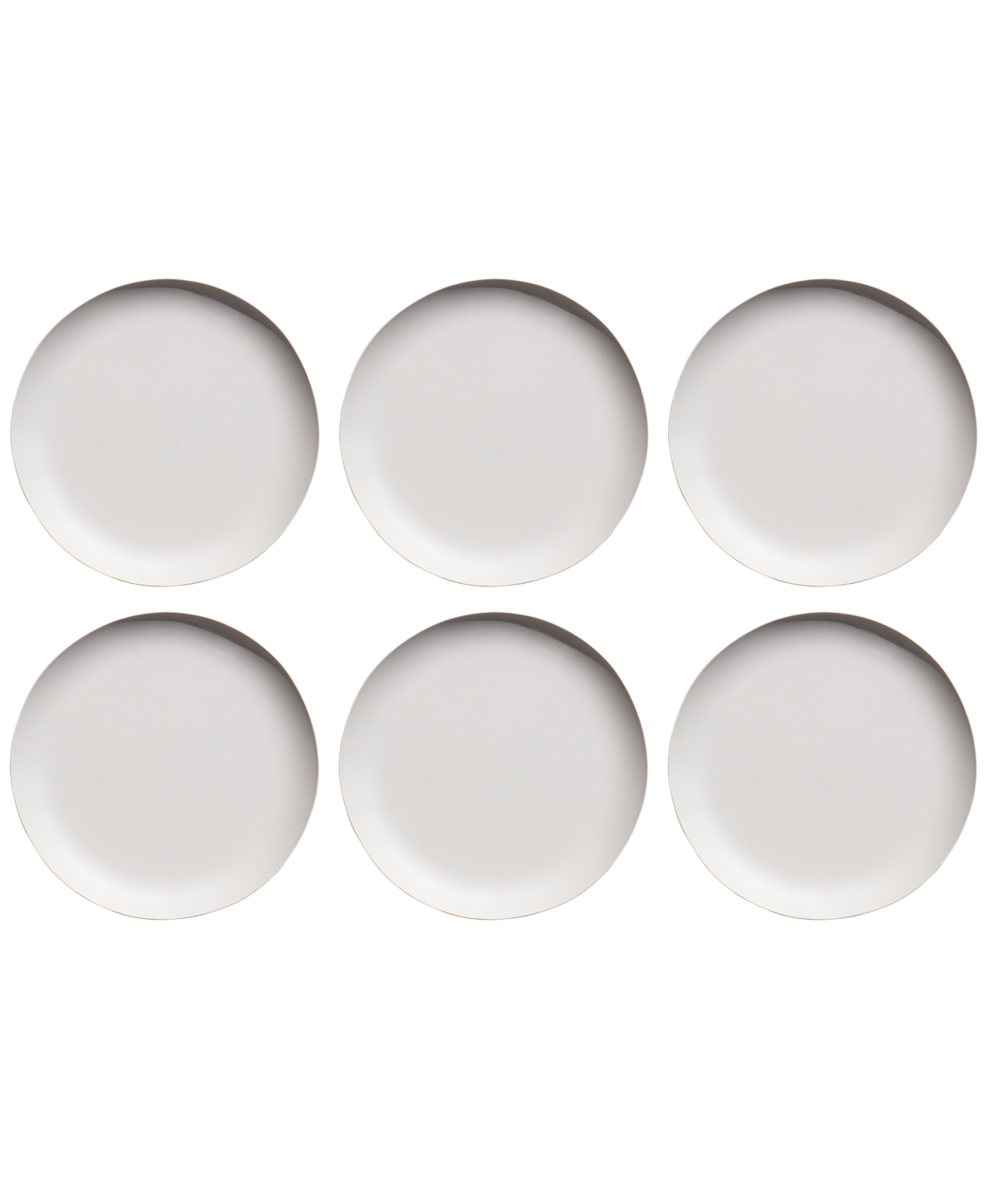 Natureone Craft Soft Matte Finish Coupe 8.5" Salad Plates, Set of 6, Service for 6 - White