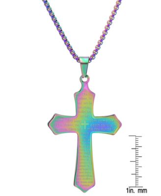 Men's Our Father Lord's Prayer Cross Pendant