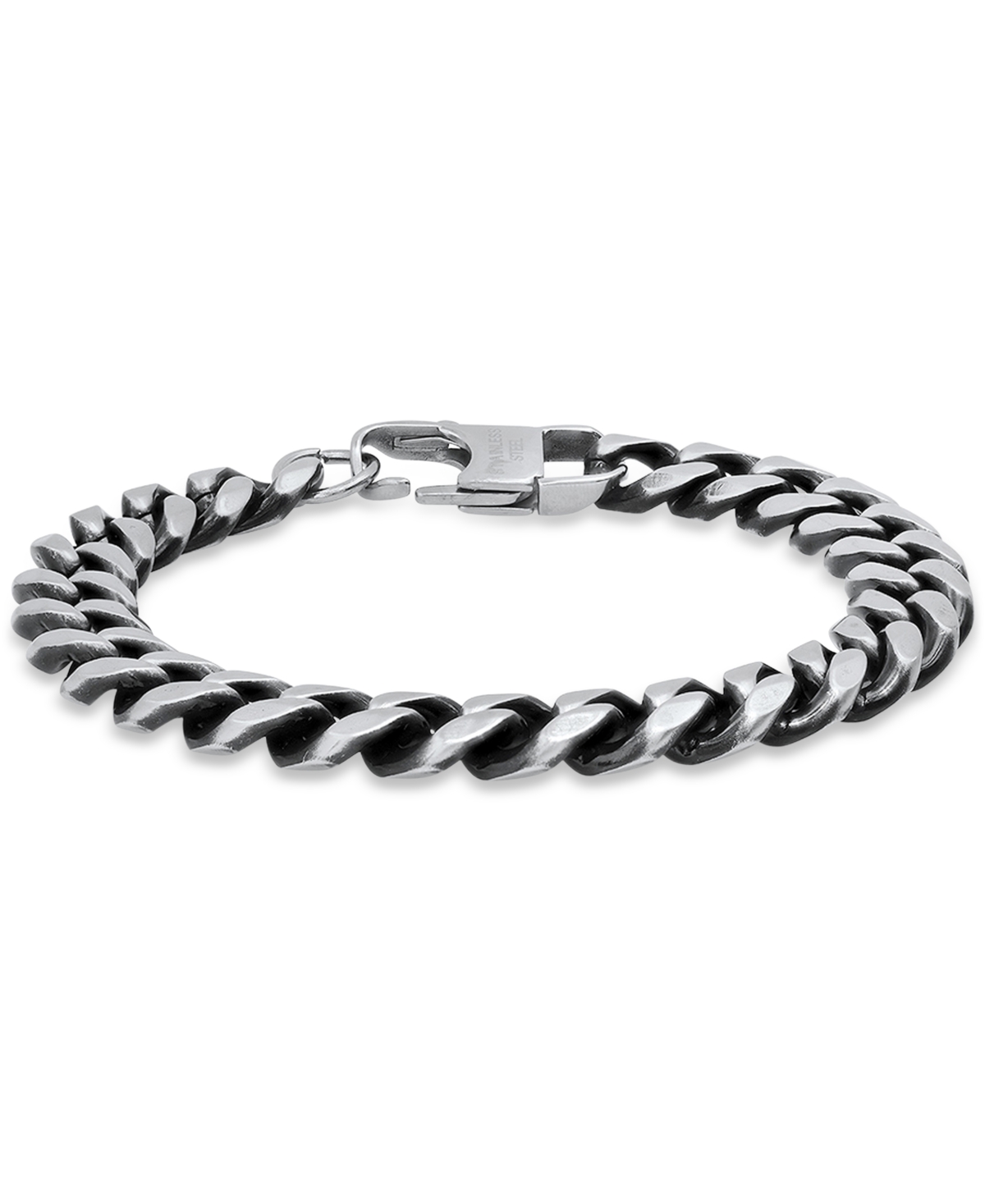 Steeltime Men's Gunmetal-tone Stainless Steel Cuban Link Chain Bracelet In Gunmetal