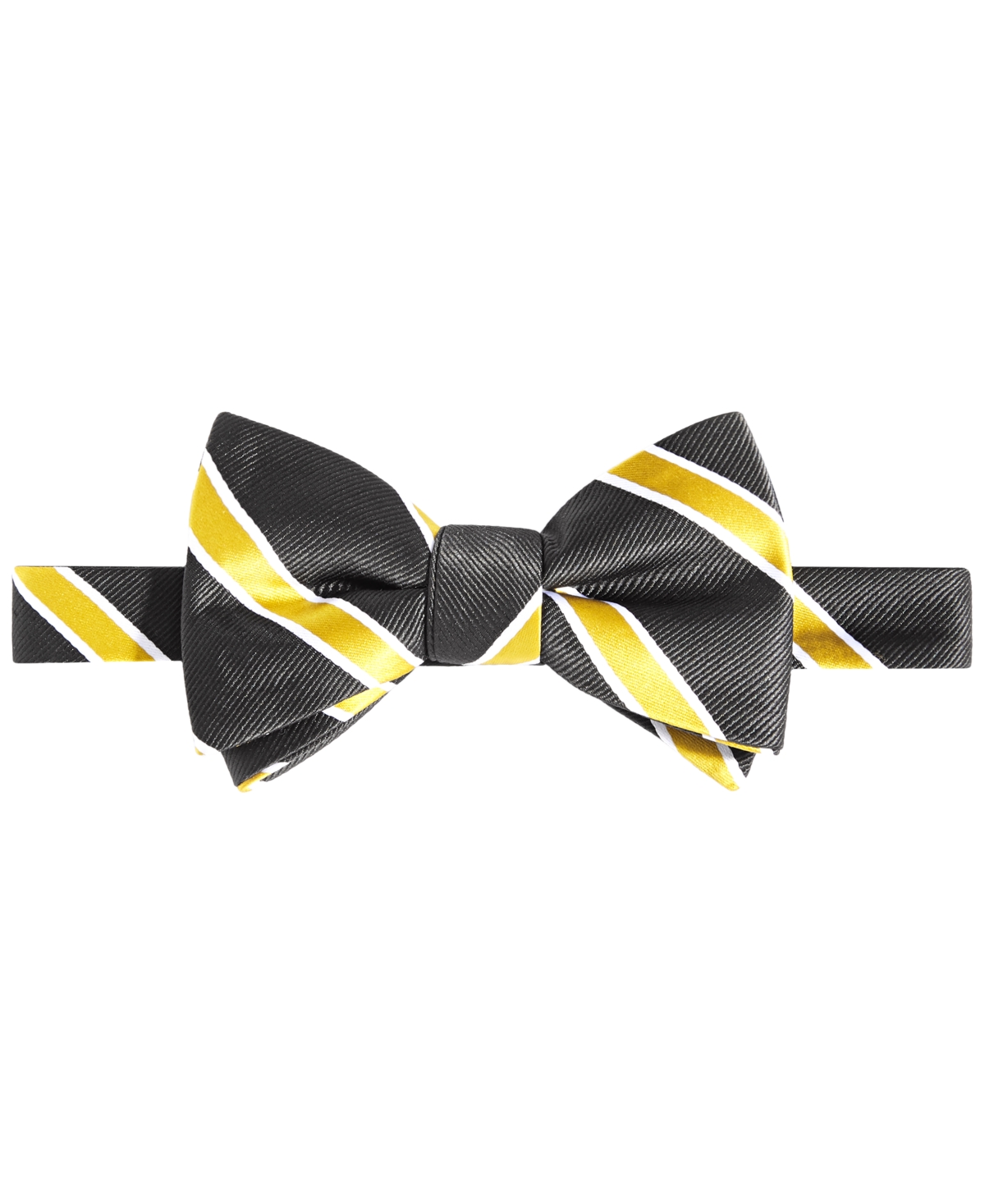 Men's Black & Gold Stripe Bow Tie - Black
