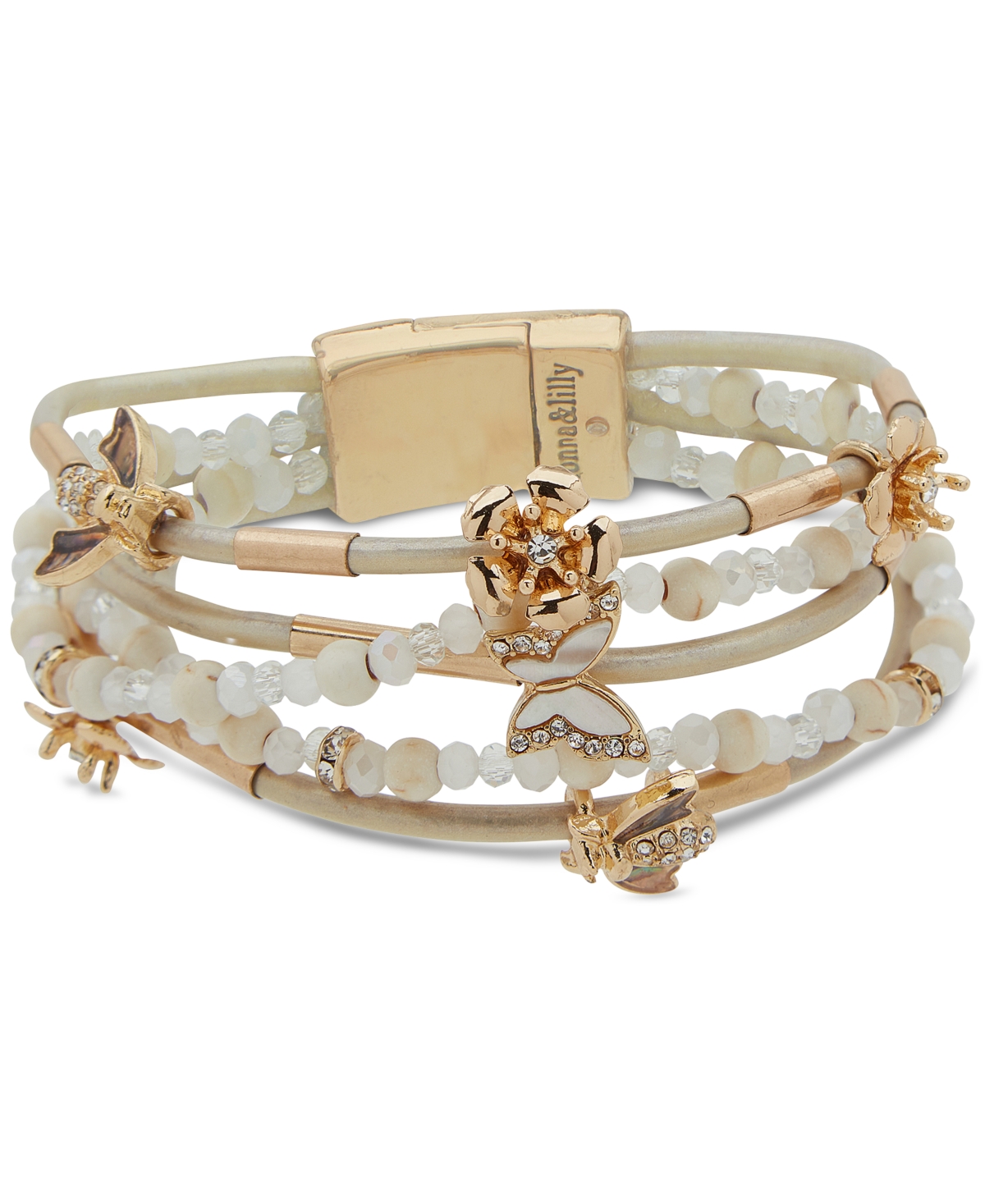 Shop Lonna & Lilly Gold-tone White Flower Critter Wrap Bracelet