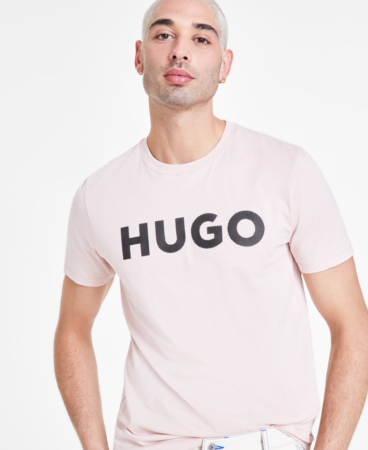 Shop Hugo By  Boss Men's Logo Graphic T-shirt In Lt Past,pk