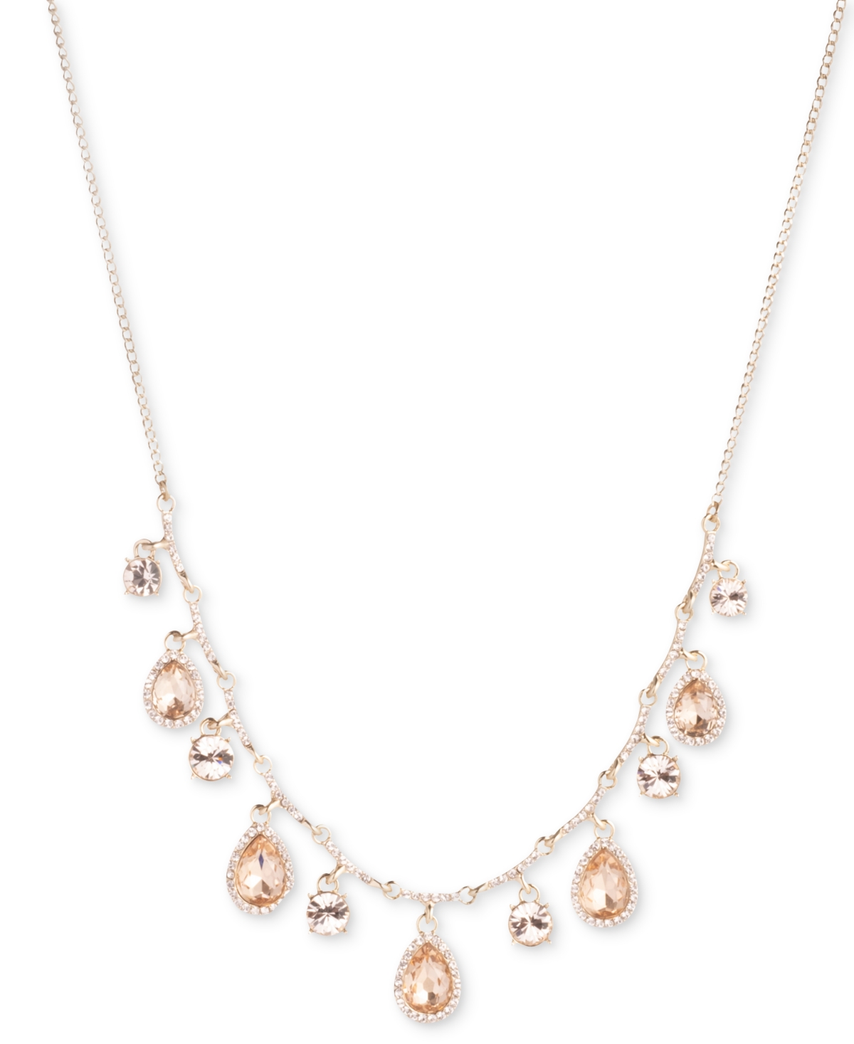Shop Givenchy Gold-tone Crystal Statement Necklace, 15" + 3" Extender In White