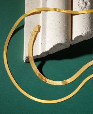 Herringbone Link Chain Bracelet in 18k Gold-Plated Sterling Silver, Created for Macy's