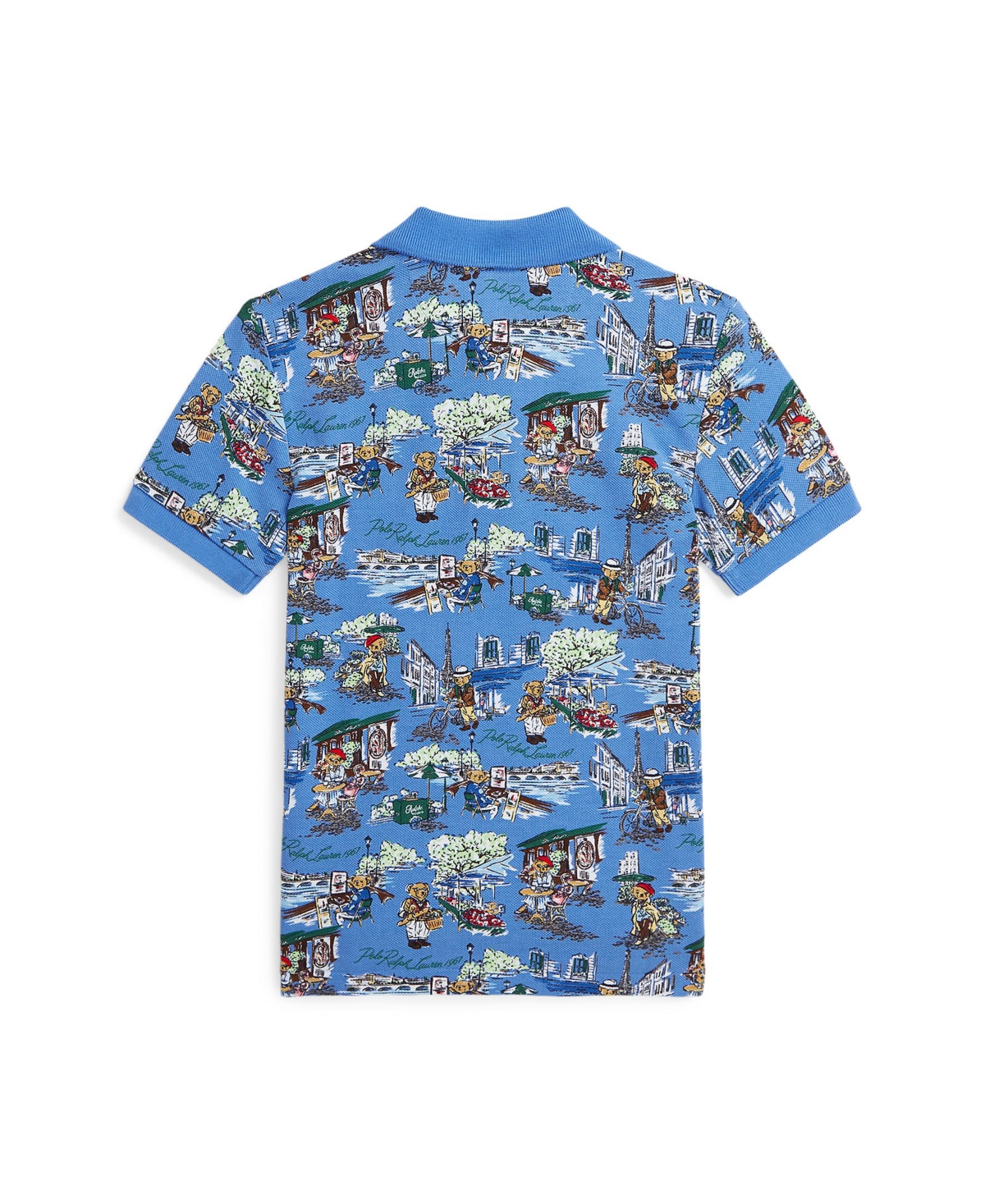 Shop Polo Ralph Lauren Toddler And Little Boys Polo Bear Cotton Mesh Polo Shirt In Sp Blue Flow Paris Bear