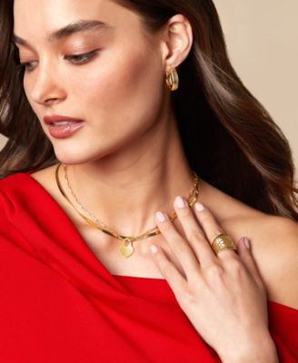 Lightweight Herringbone Link Chain Necklace (3-3/8mm) in 10k Gold, 16" + 2" extender