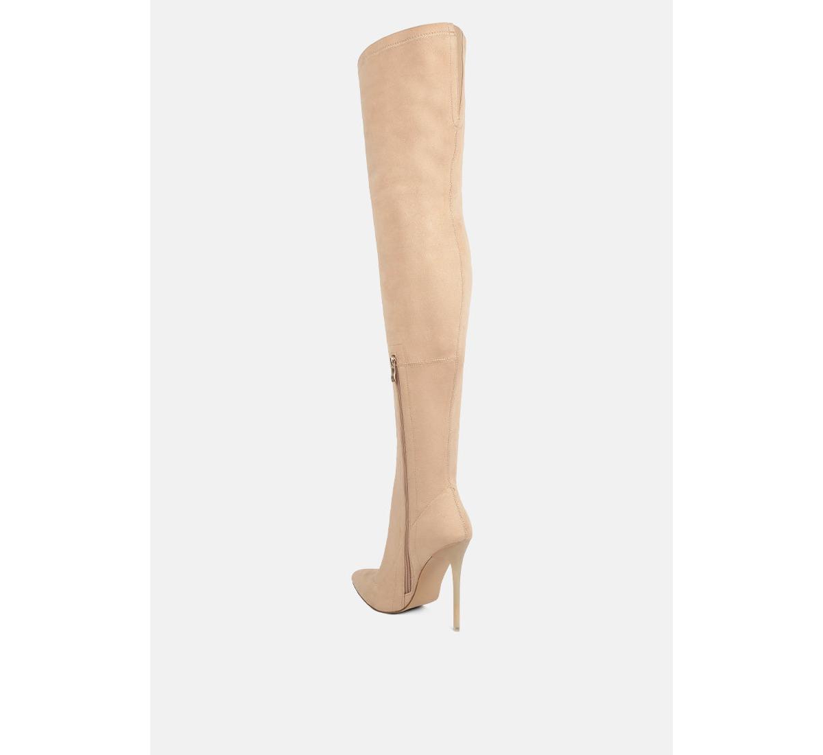 London Rag Atelier Stretch Faux Suede Stiletto Long Boots