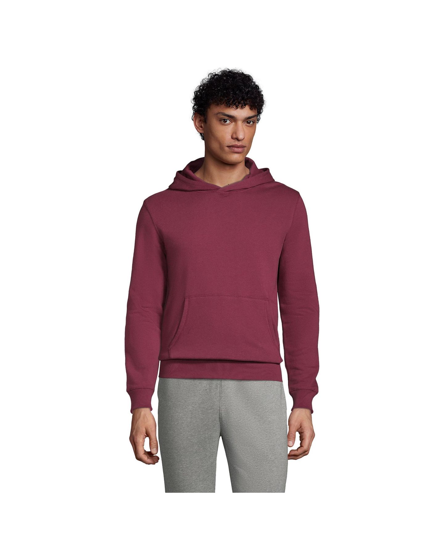 Мужское худи Lands' End Adult Hooded Pullover, цвет: Бордовый — фото 2