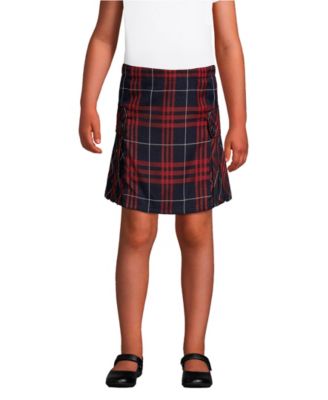 School Uniform Girls Child Side Pleat Plaid Skort Above the Knee