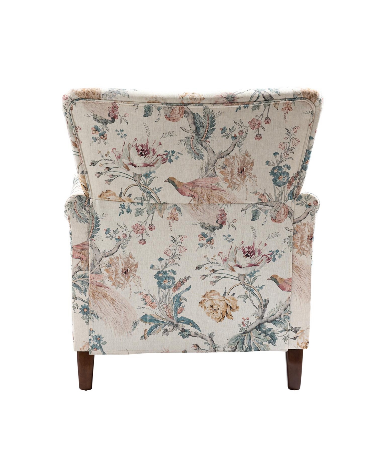 Ewert Comfy Floral Fabric Pattern Armchair with Wingback Design