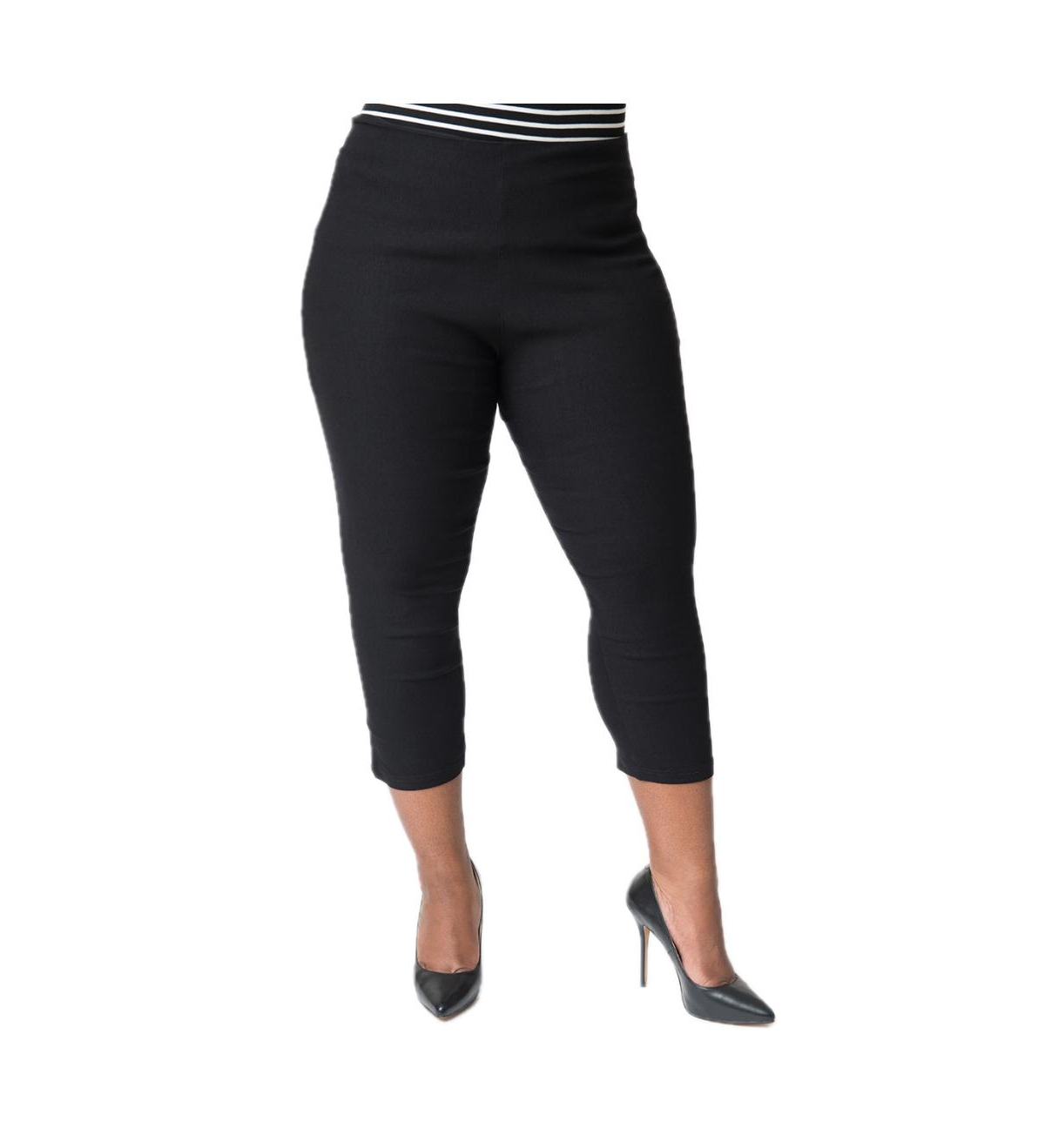 Plus Size Rachelle Capri Pants - Black