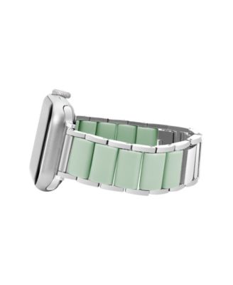 Women's Silver-Tone Alloy Metal and Mint Silicone Bracelet designed for Apple Watch&reg; 42mm (Series 10) & 38/40/41mm
