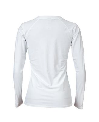Ladies White Half Zip LS Rash Top