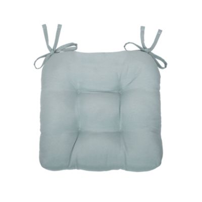 Country Living Plush Solid Colored Country Farmhouse Reversible Chair Cushions/Pads With Tear Proof Ties - 6 Piece 16" L x 15" W x 3.5" D.