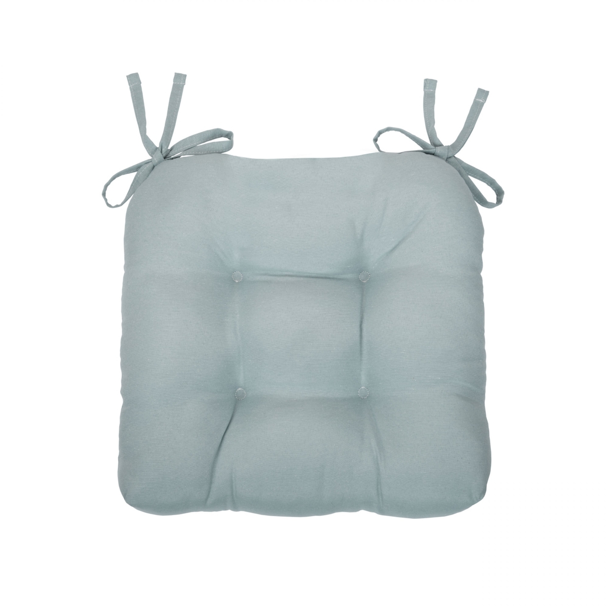 Kate Aurora Country Living Plush Solid Colored Country Farmhouse Reversible Chair Cushions/Pads With Tear Proof Ties - Linen - Piece - Wedgewood blu