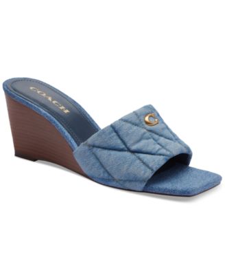 COACH エマ ウェッジ キルテッド サンダル Amazon.com | Coach Women's Emma Quilted Leather Wedge Sandal
