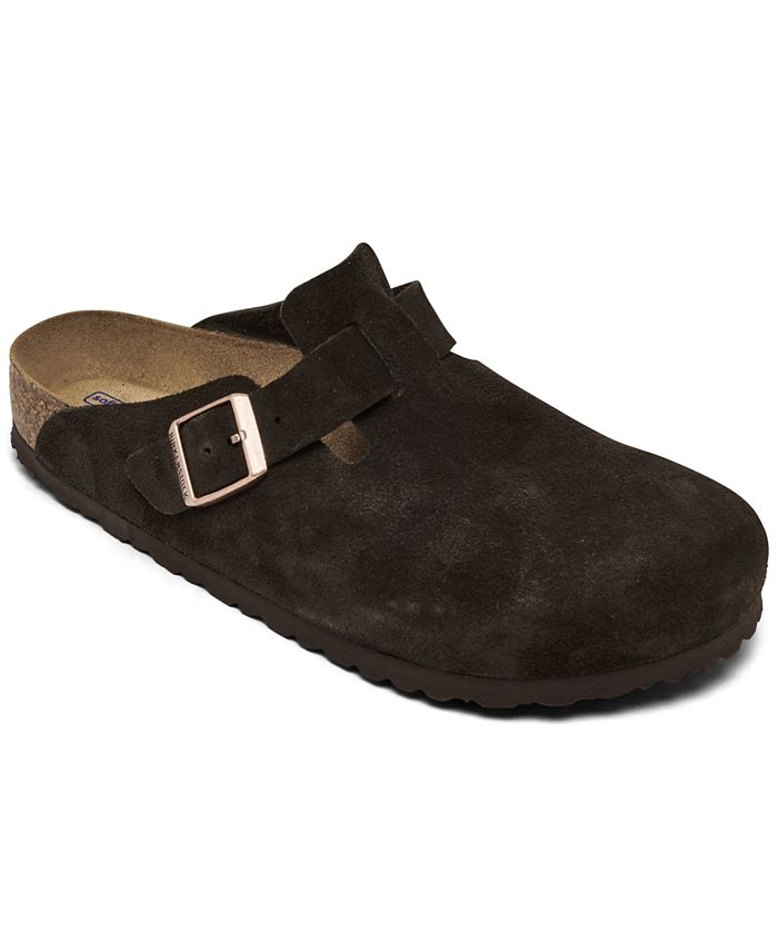 Birkenstock Men's Boston Soft Footbed Suede Leather Clogs from Finish ...