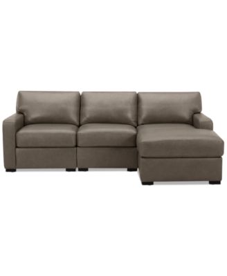 Radley 3-Pc. Leather Modular Chaise Sectional