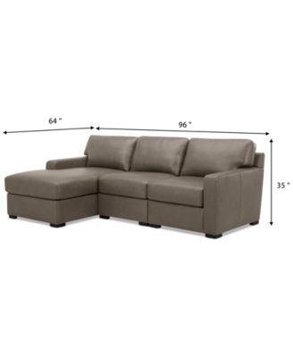 Radley 3-Pc. Leather Modular Chaise Sectional