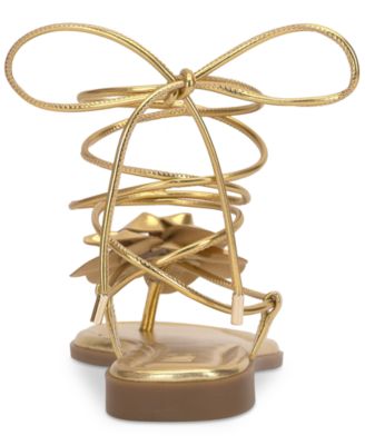 Gilma Flower Lace-Up Flat Sandals, Exclusively at Macy's