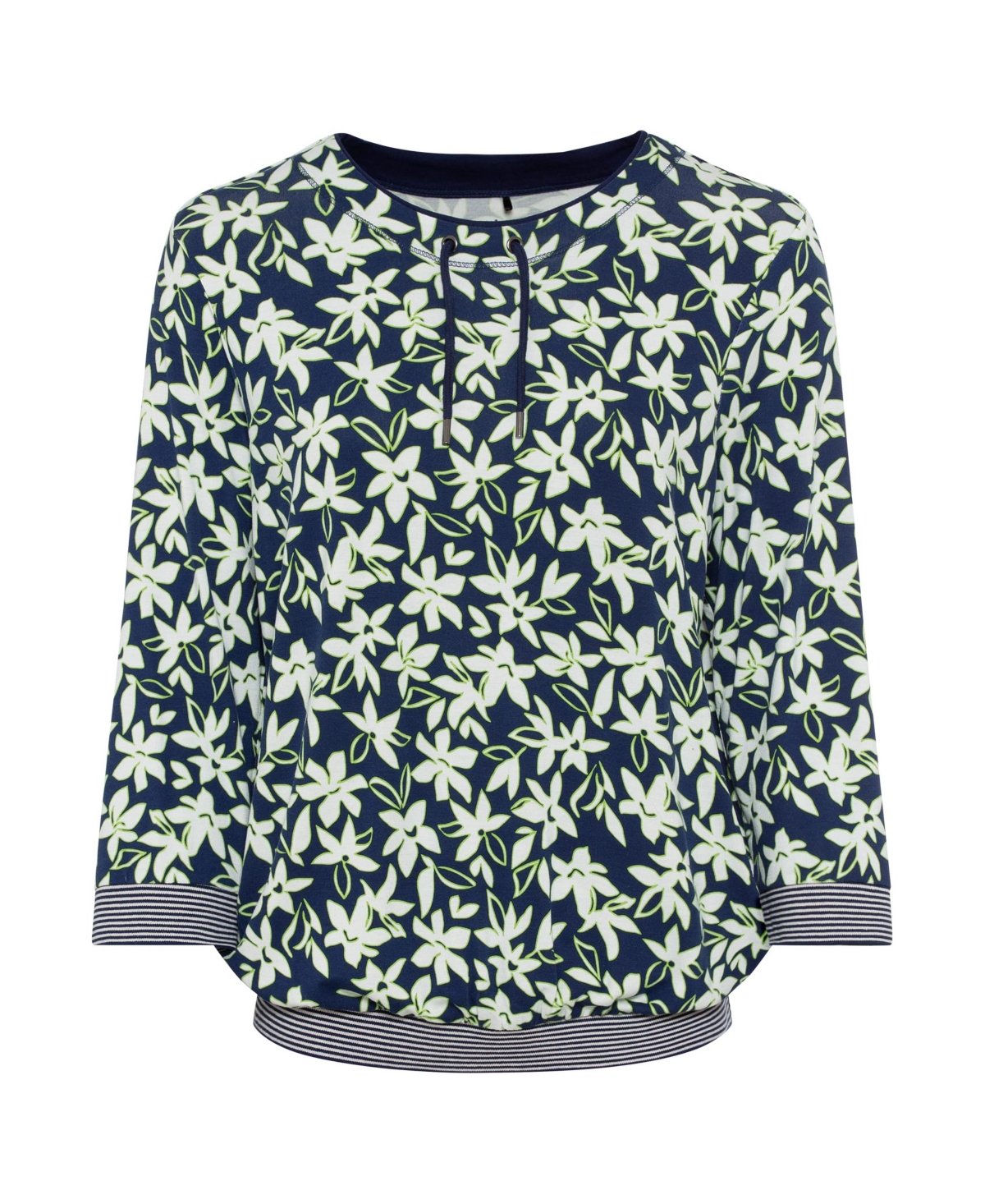 Olsen Women's 3/4 Sleeve Floral Print Tee