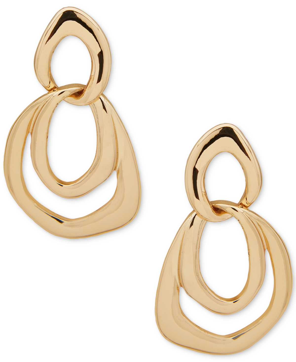 Shop Anne Klein Gold-tone Orbital Drop Earrings
