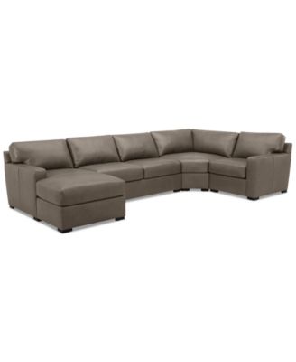 Radley 148" 4-Pc. Leather Wedge Modular Chaise Sectional