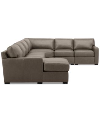 Radley 148" 5-Pc. Leather Wedge Modular Chase Sectional