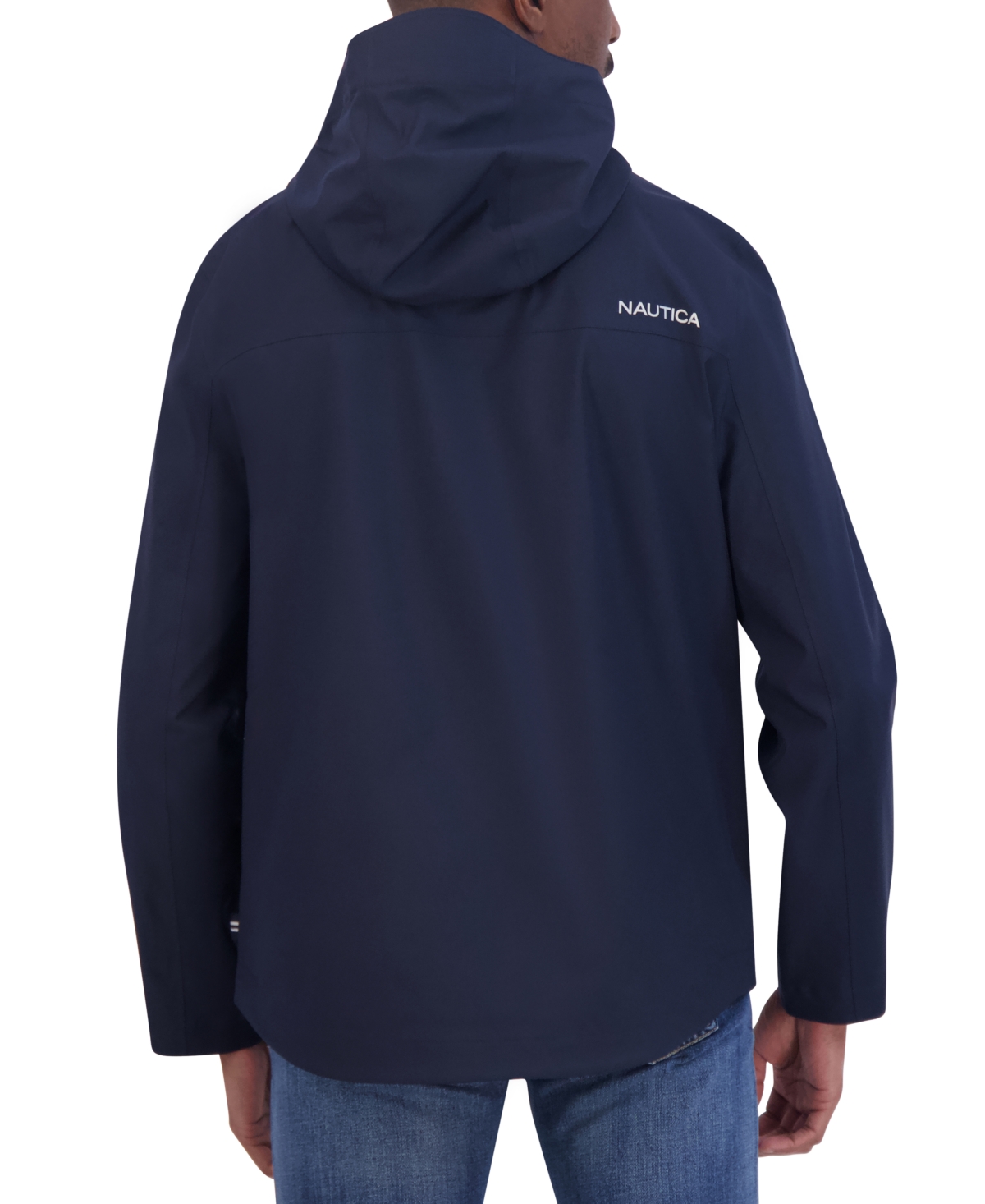 Nautica Men's Packable Full-Zip Hooded Jacket