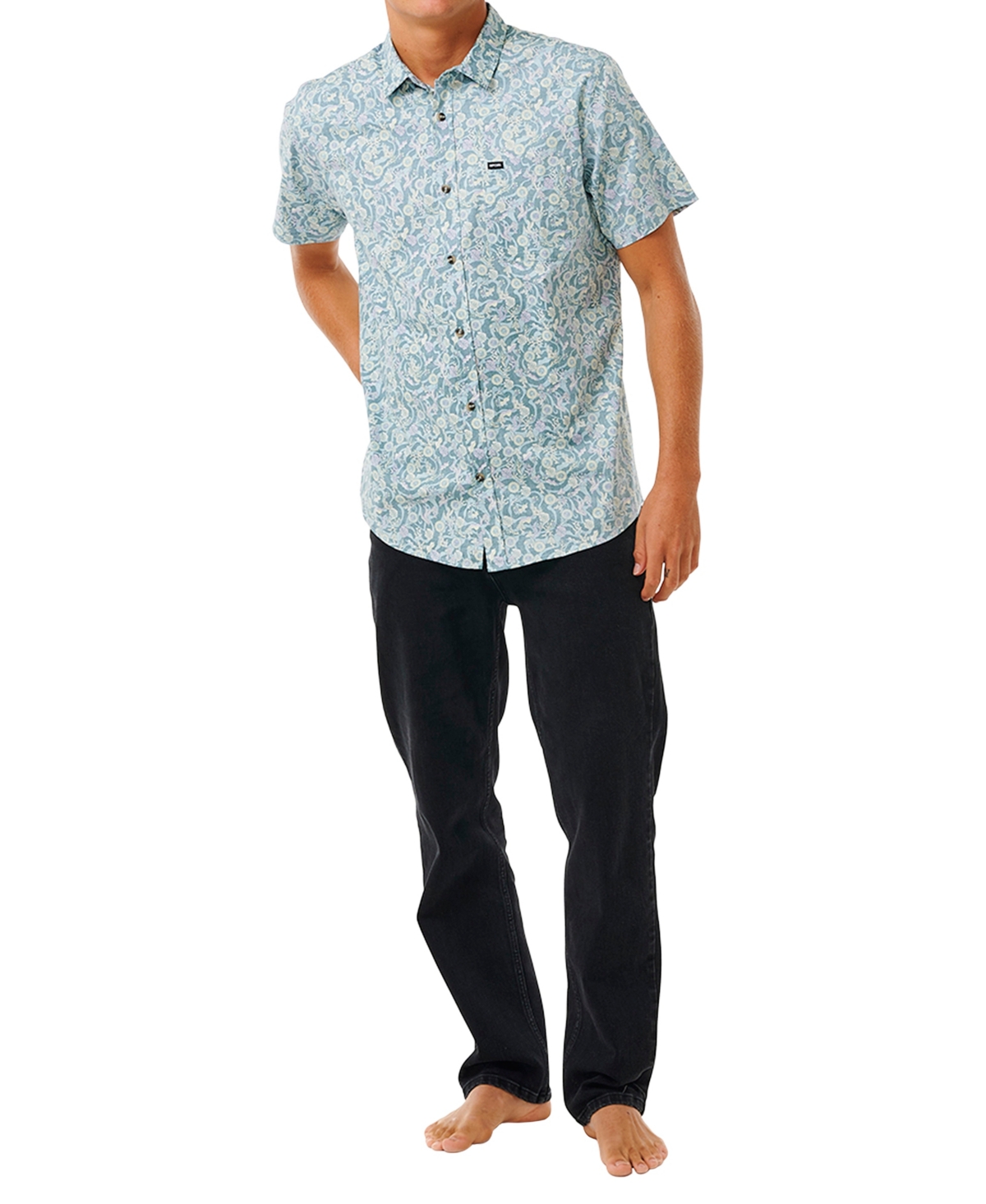 Rip Curl Men's Floral Reef Short Sleeve Shirt