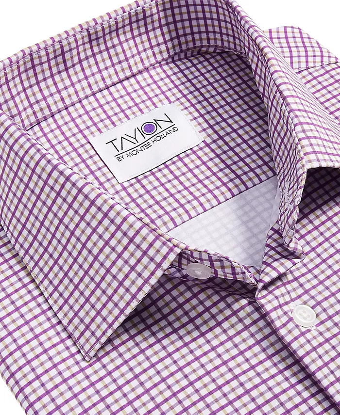 Men's Slim-Fit Plaid Dress Shirt - thumbnail 4