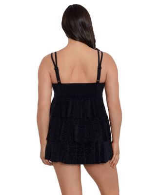 Women's Boss Lady Triple Tier Long Torso Swim Dress
