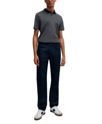 Men's Oxford-Piqué Cotton Relaxed-Fit Polo Shirt