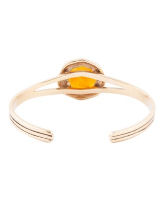 River Rocks Genuine Orange Quartz Abstract Cuff Bracelet