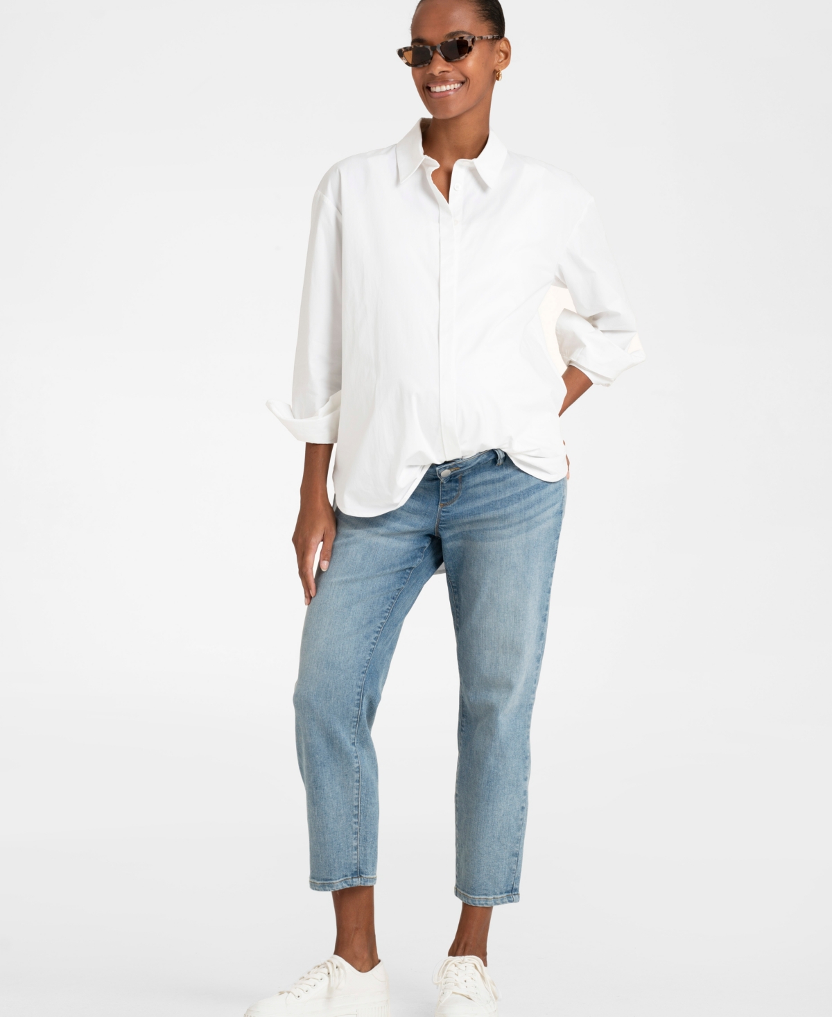 SERAPHINE WOMEN'S COTTON TAPERED MATERNITY JEANS 