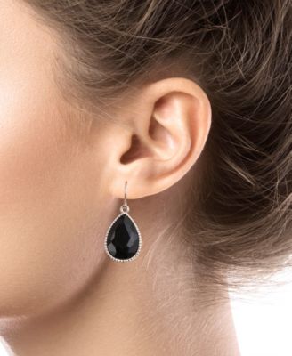 Pear Shape Crystal Drop Earrings (7/25 ct. t.w.) in Fine Silver Plated Brass