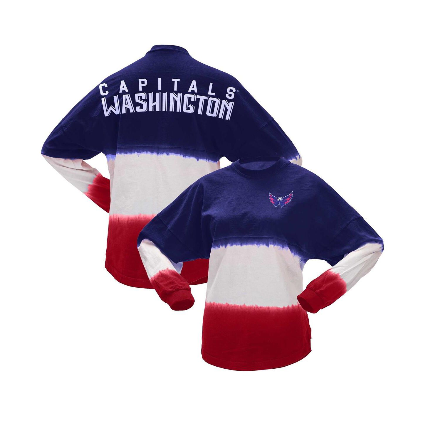 Женская футболка Spirit Jersey Navy, Red Washington Capitals Ombre Long Sleeve — фото 1