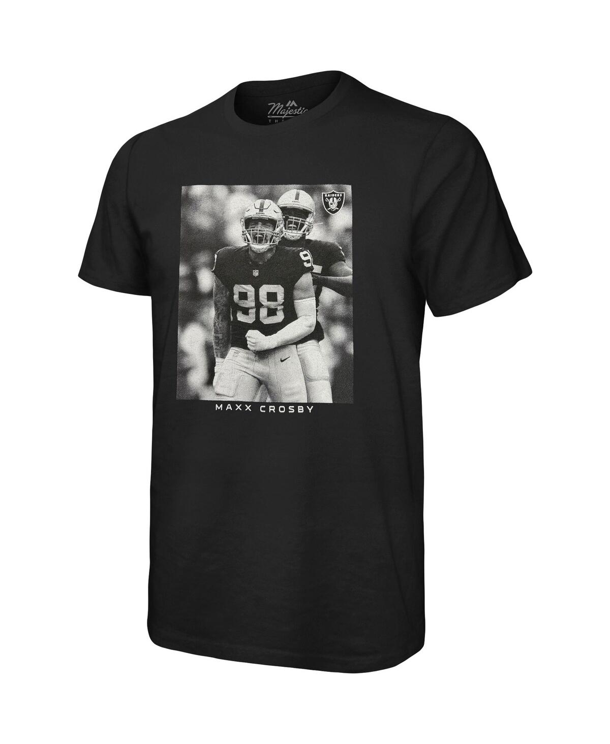 Men's Majestic Threads Maxx CrosbyLas Vegas Raiders Oversized Player Image T-shirt - Black