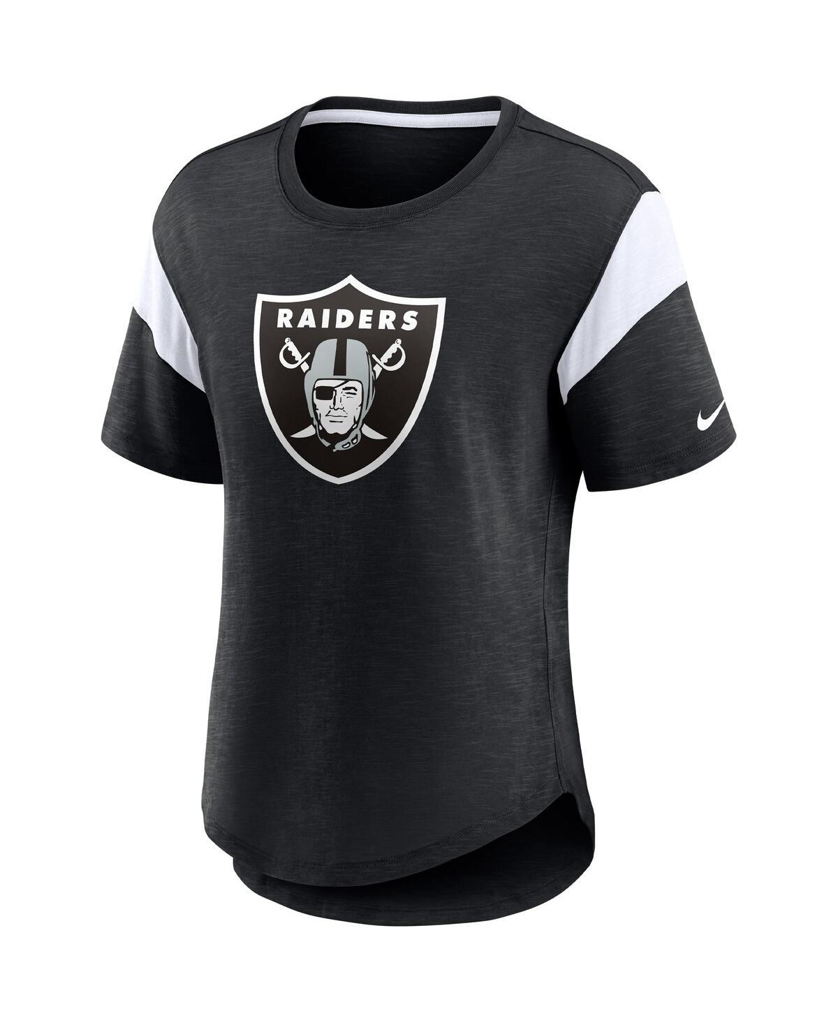 Nike Women's  Heather Black Las Vegas Raiders Primary Logo Fashion Top In Heather Black